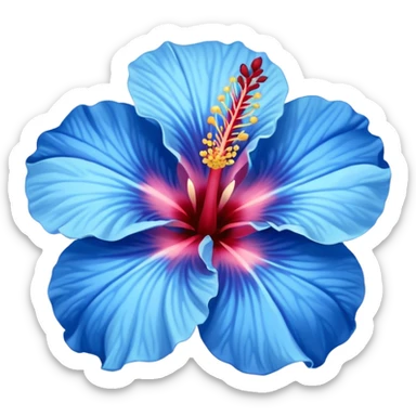 hibiscus flower blue sticker