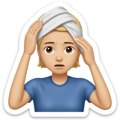 Wiping sweat off forehead sticker