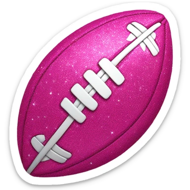 Hot pink glitter football with glitter  sticker