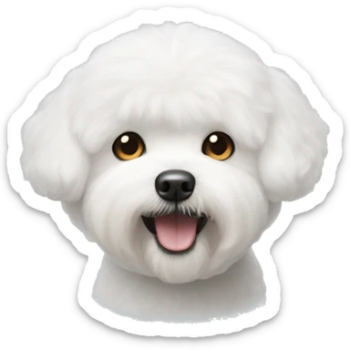 White bichon frise face sticker