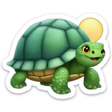 turtle emoji with moon emoji texture sticker