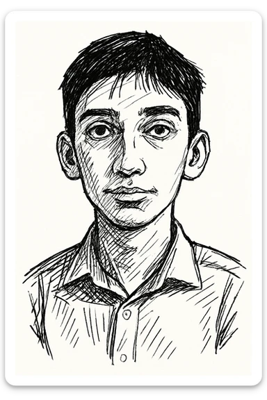 Pavel Durov in black doodle style sticker