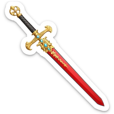Golden ceremonial sword — engraved handle, decorative sticker