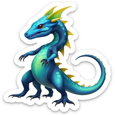 Colorful Shiny Exotic Amaura-Salandit-Aurorus-Fakémon-hybrid-creature (full body)  sticker