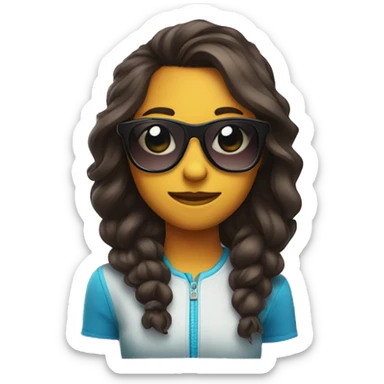 girl smirking with sunglass sticker