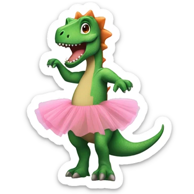 Dinosaur wearing tutu sticker