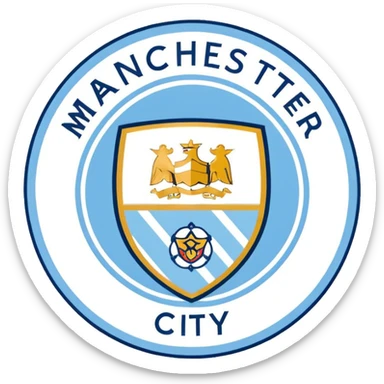 simplified Manchester City football club badge, blue and white sticker