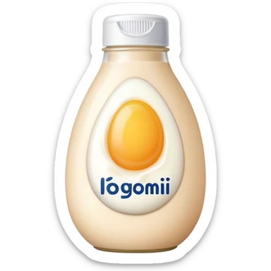 mayonnaise bottle with egg in label sticker