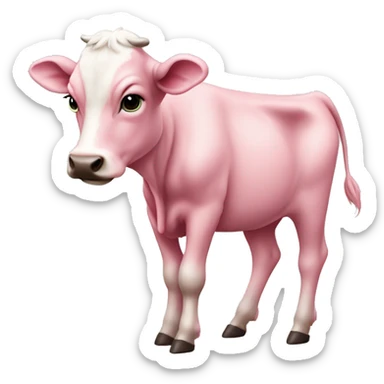  Pink calf side profile x 4 legs  sticker