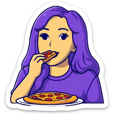 Cher eating pizza sticker