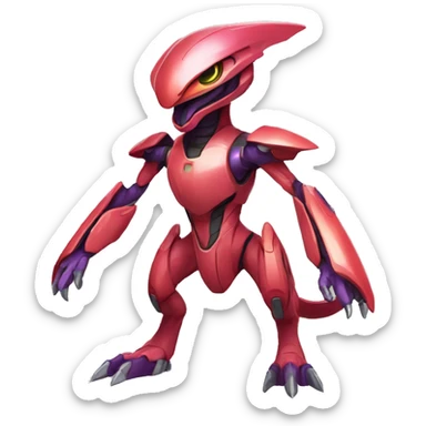 a Genesect-Raptor-Fakémon—hybrid with a futuristic visor-helmet full body sticker