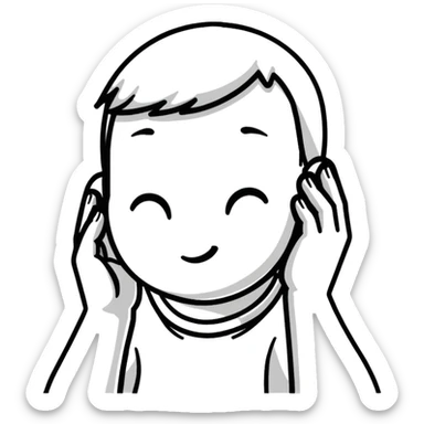 Covering ears sticker