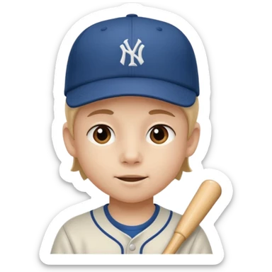 baseball hat kid sticker