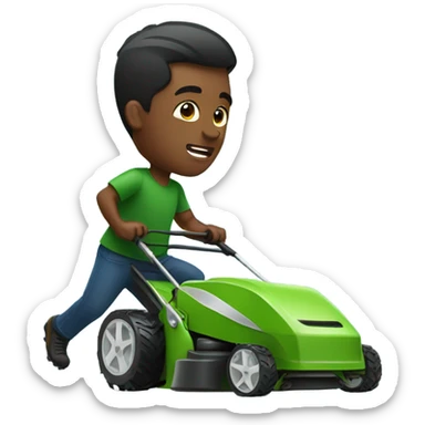 Football player mowing the lawn sticker