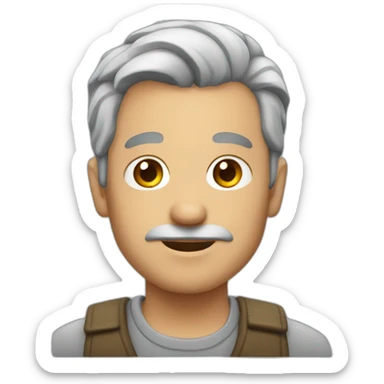 Man grey hair grey barb sticker
