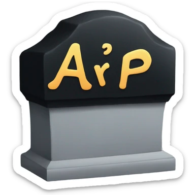 a black grave with the letters RIP sticker