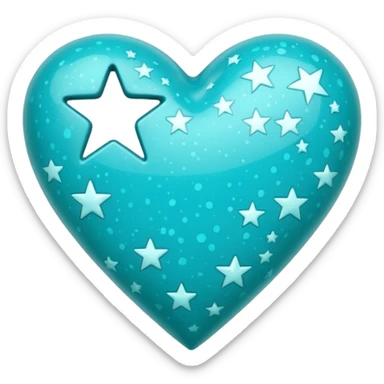 Сердце бирюзовое в звездочку sticker