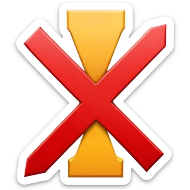 Red X sign sticker