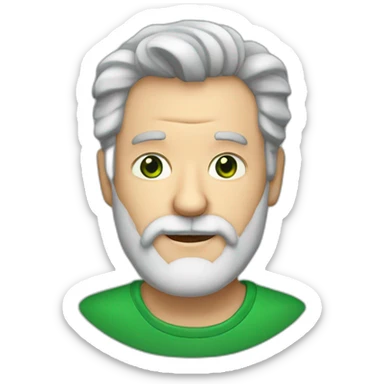 Gray haird 60 years old man with beard and green eyes sticker
