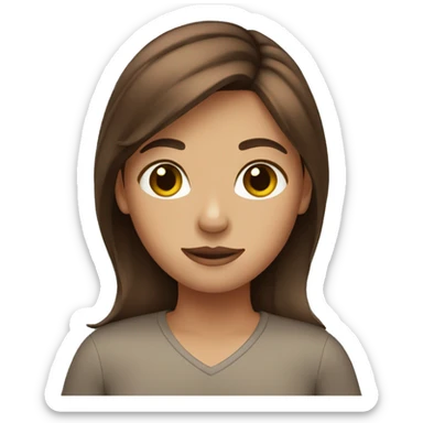 Brown hair girl sticker