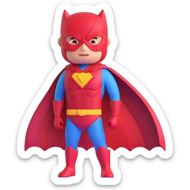 superhero with mask sticker
