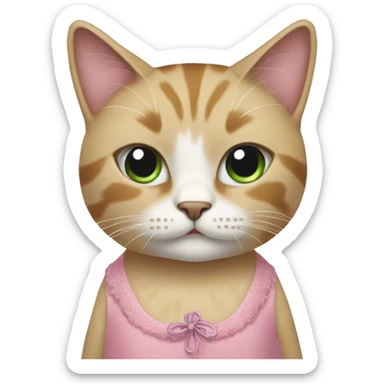 cat wearing a dress sticker