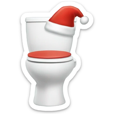 skibidi toilet with a santa hat sticker
