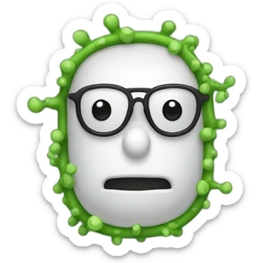 Bacteria with glasses sticker