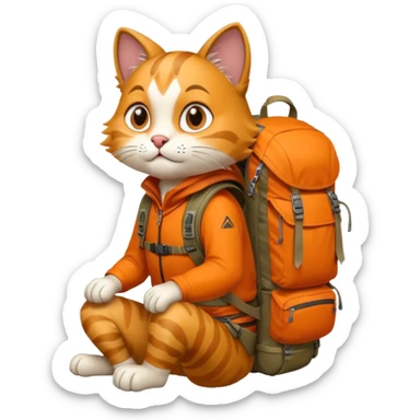 backpacked mountain cat sticker