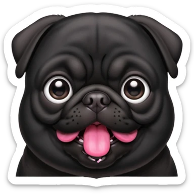 Black pug sticker