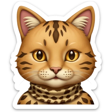 ancient cat wearing animal skin cloth sticker