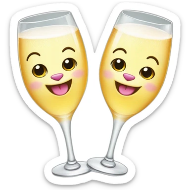 two happy cats clinking glasses of champagne sticker