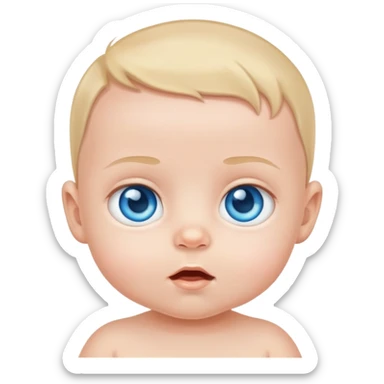 adorable baby infant with striking bright blue eyes sticker