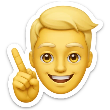 smiling yellow face showing a middle finger, bold and playful, no text, minimal background sticker