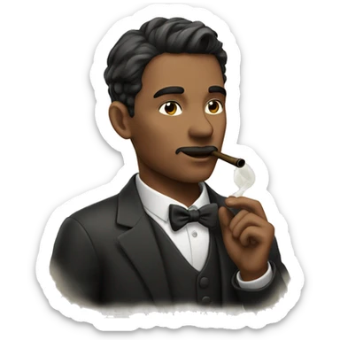 Handsome young gentleman smoking a pipe  sticker