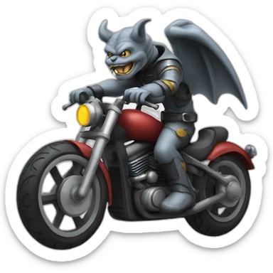 gargoyle biker with helmet sticker