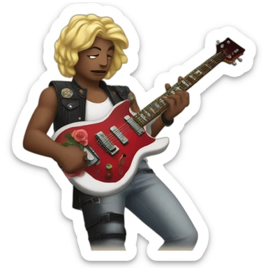 gun and roses rock band sticker