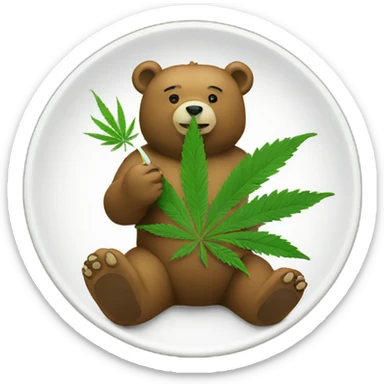 bears eating cannabis sticker