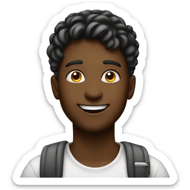 An emoji: student in school, happy about the work (writing in book) they have completed today sticker