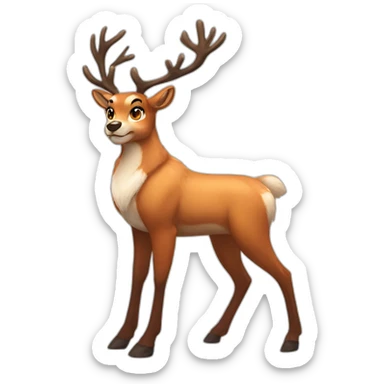 Reindeer vixen muscular intimidating sticker