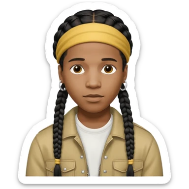 asap rocky, pretty bratz man, with braids sticker