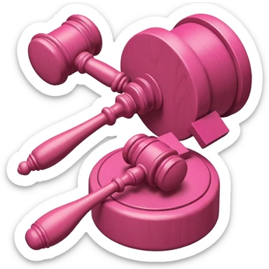pink gavel and block sticker