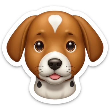 Brown dog with white spots on neck  sticker