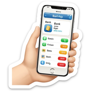 ACCEPTED PARTICIPATION METHODS — Mobile Wallet (white iphone with bank app 45 degree) sticker