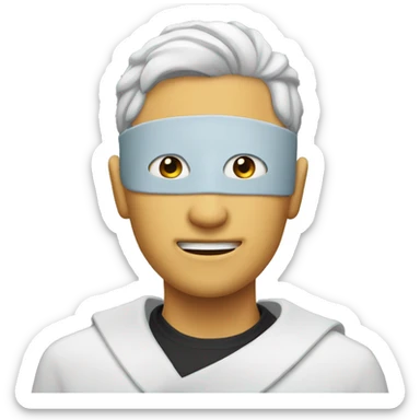 Emoji with gojo mask making gojo symbol sticker