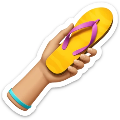 Una mano con una chancla sticker