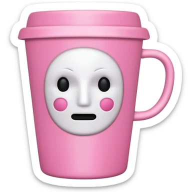cup with no face on it, pink colors sticker