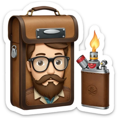 hipster tobacco kit sticker