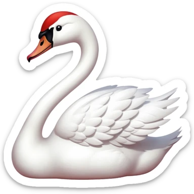 Red and white swan sticker