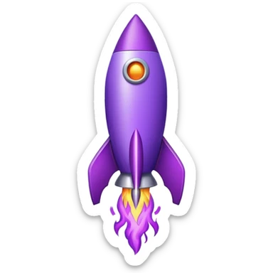 purple rocket purple flame sticker
